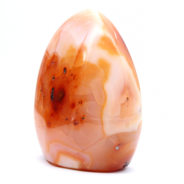 Adorno decorativo de cornalina pulida - Piedra natural de Madagascar (450 g)