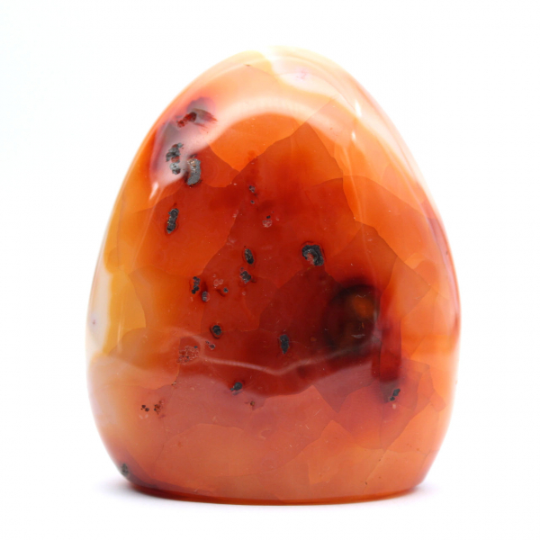 Adorno decorativo de cornalina pulida - Piedra natural de Madagascar (450 g)