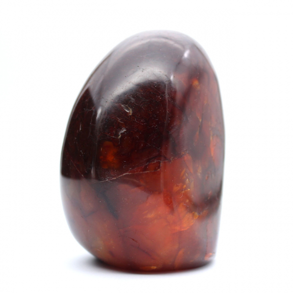 Adorno de cornalina pulida de Madagascar: piedra natural coleccionable de color rojo anaranjado intenso