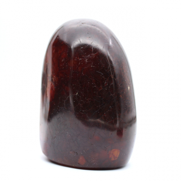 Adorno de cornalina pulida de Madagascar: piedra natural coleccionable de color rojo anaranjado intenso