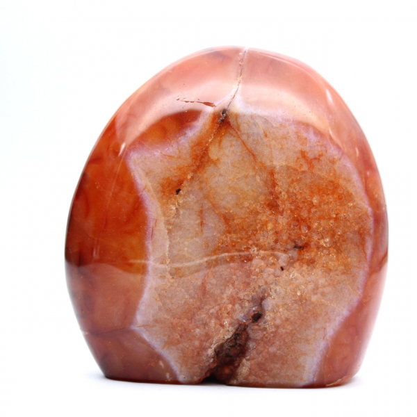 Cornalina de Madagascar pulida - Piedra decorativa grande (ornamento natural)