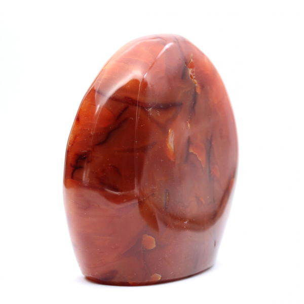 Cornalina de Madagascar pulida - Piedra decorativa grande (ornamento natural)