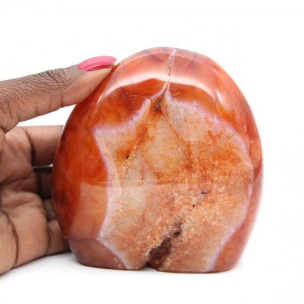 Cornalina de Madagascar pulida - Piedra decorativa grande (ornamento natural)