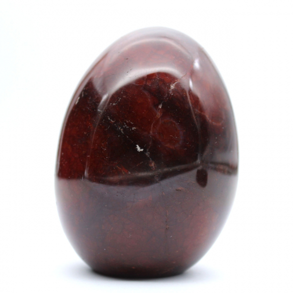 Cornalina pulida de Madagascar - Ejemplar de piedra natural rojo anaranjado (adorno)