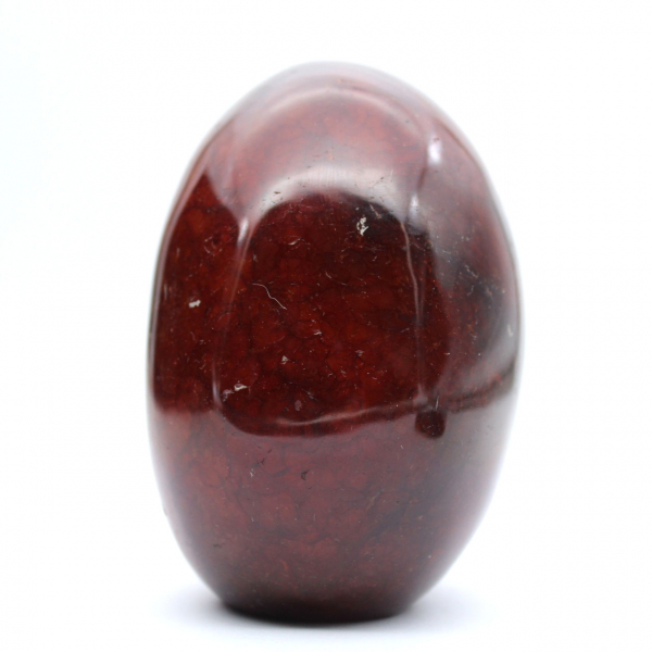 Cornalina pulida de Madagascar - Ejemplar de piedra natural rojo anaranjado (adorno)
