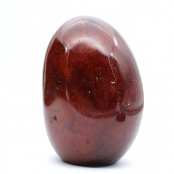 Cornalina pulida de Madagascar - Ejemplar de piedra natural rojo anaranjado (adorno)