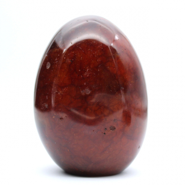 Cornalina pulida de Madagascar - Ejemplar de piedra natural rojo anaranjado (adorno)
