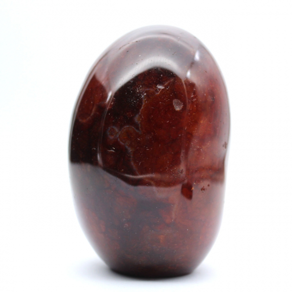 Cornalina pulida de Madagascar - Ejemplar de piedra natural rojo anaranjado (adorno)