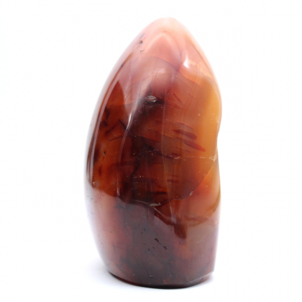 Adorno decorativo de cornalina pulida: auténtica piedra de Madagascar para interiores.