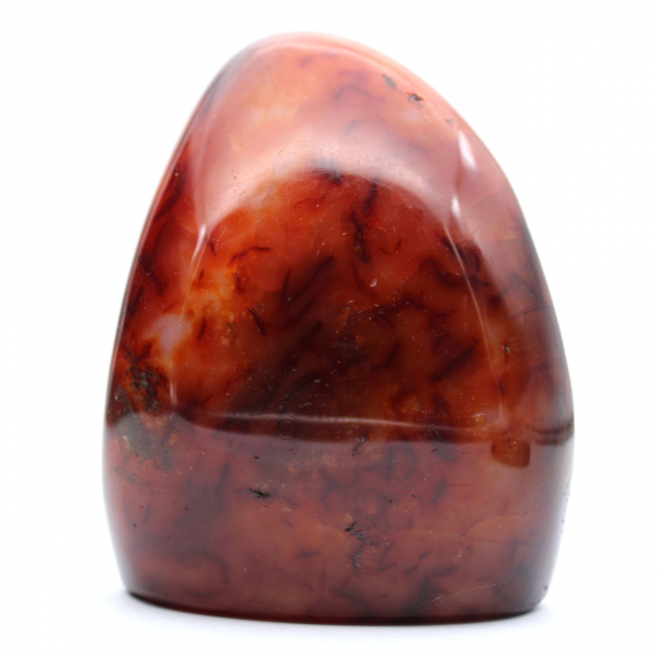 Adorno decorativo de cornalina pulida: auténtica piedra de Madagascar para interiores.