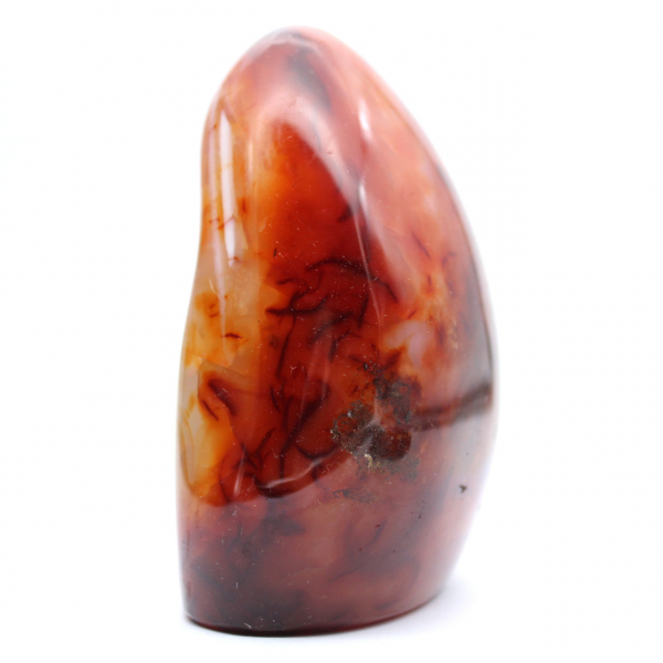 Adorno decorativo de cornalina pulida: auténtica piedra de Madagascar para interiores.