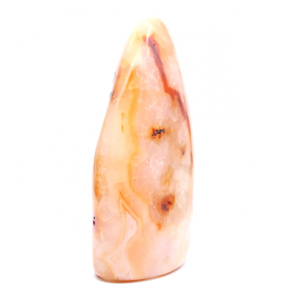 Cornalina pulida de Madagascar: espécimen de piedra natural para decoración y ciencia.
