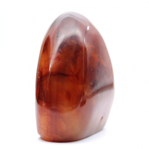 Adorno de cornalina pulida de Madagascar - Ejemplar de colección rojo anaranjado (piedra natural)