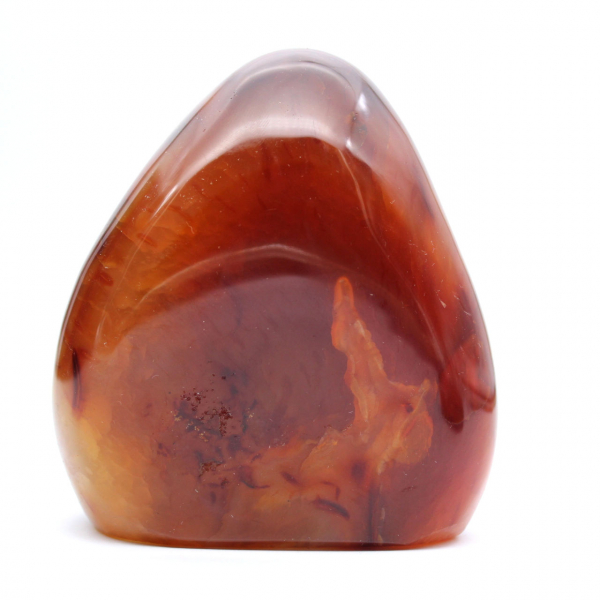 Adorno de cornalina pulida de Madagascar - Ejemplar de colección rojo anaranjado (piedra natural)