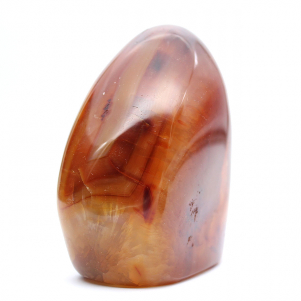 Adorno de cornalina pulida de Madagascar - Ejemplar de colección rojo anaranjado (piedra natural)