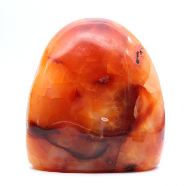 Pequeño adorno de cornalina pulida de Madagascar - Piedra natural coleccionable (490 g)