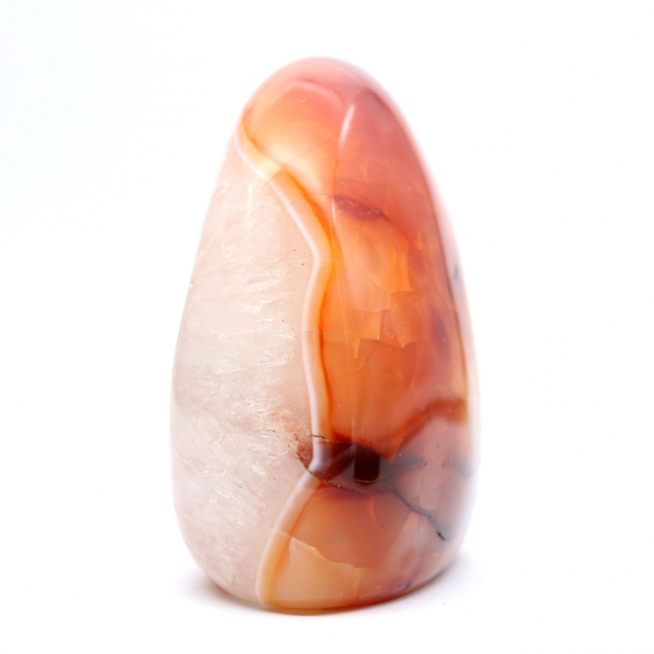 Pequeño adorno de cornalina pulida de Madagascar - Piedra natural coleccionable (490 g)