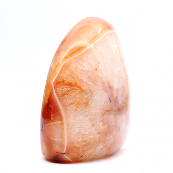 Pequeño adorno de cornalina pulida de Madagascar - Piedra natural coleccionable (490 g)