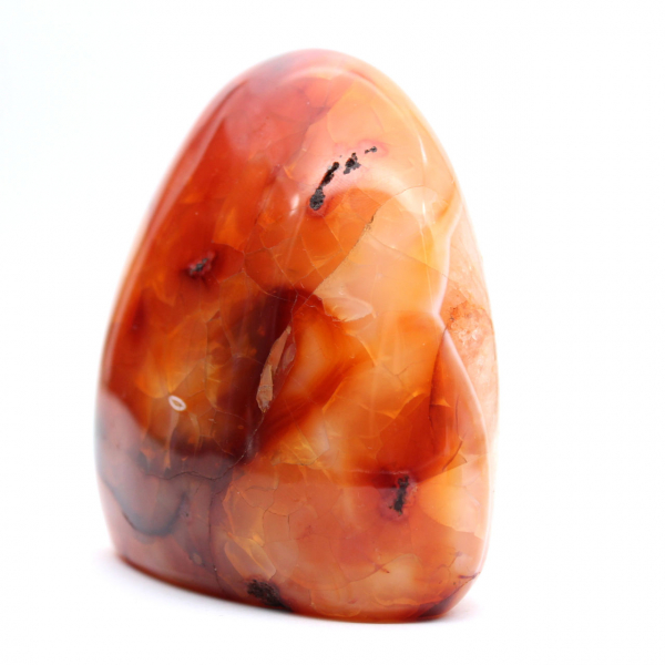 Pequeño adorno de cornalina pulida de Madagascar - Piedra natural coleccionable (490 g)