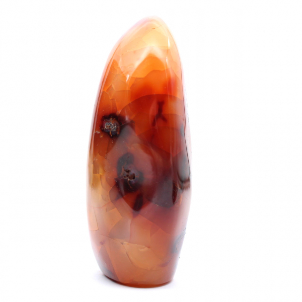 Cornalina de Madagascar pulida: ejemplar decorativo y científico (piedra natural)
