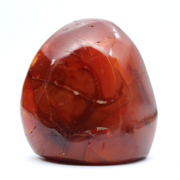 Cornalina de Madagascar pulida: pequeña piedra natural para coleccionar y decorar