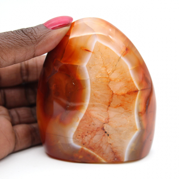 Piedra natural de cornalina pulida - Pequeño adorno decorativo (Madagascar)