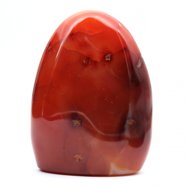 Pequeño ejemplar de cornalina pulida - Piedra natural auténtica de Madagascar (295 g)