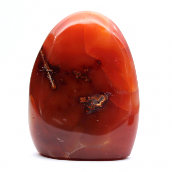 Pequeño ejemplar de cornalina pulida - Piedra natural auténtica de Madagascar (295 g)
