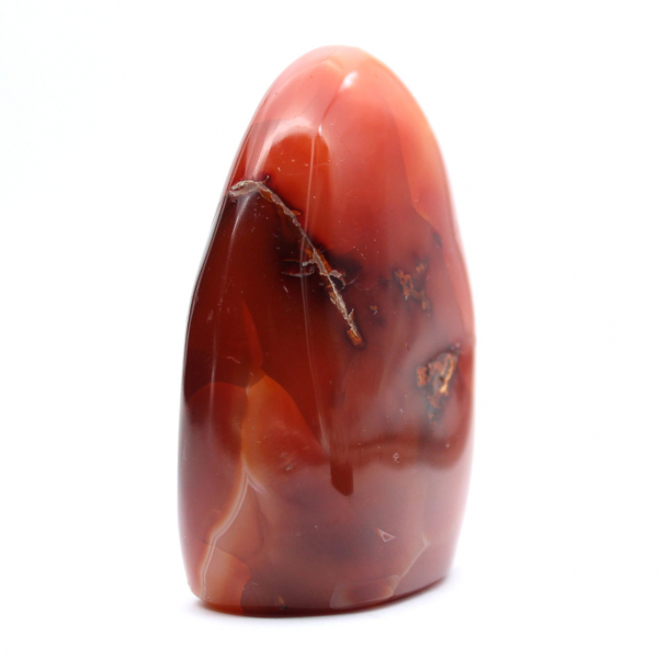 Pequeño ejemplar de cornalina pulida - Piedra natural auténtica de Madagascar (295 g)