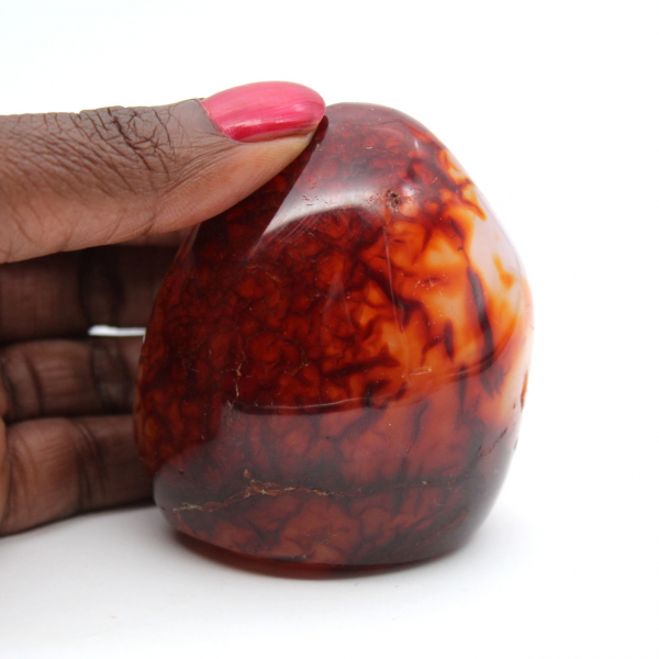 Cornalina pulida de tamaño muy pequeño - Mineral auténtico de Madagascar (225 g)