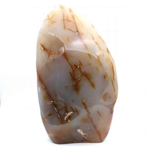 Gran adorno mineral de cornalina pulida, pieza de colección poco común.