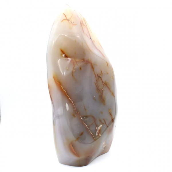 Gran adorno mineral de cornalina pulida, pieza de colección poco común.