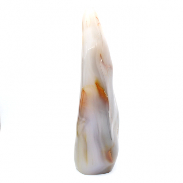 Gran adorno mineral de cornalina pulida, pieza de colección poco común.