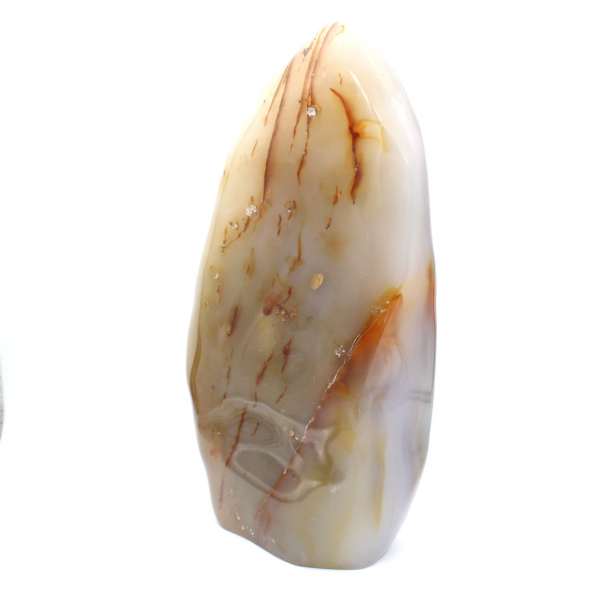Gran adorno mineral de cornalina pulida, pieza de colección poco común.