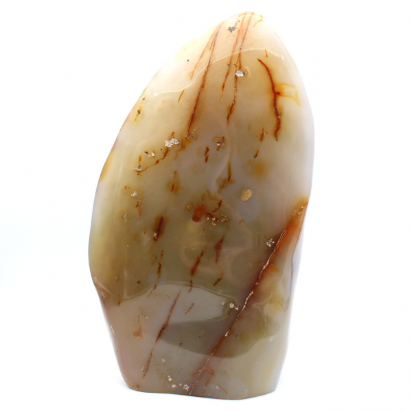 Gran adorno mineral de cornalina pulida, pieza de colección poco común.