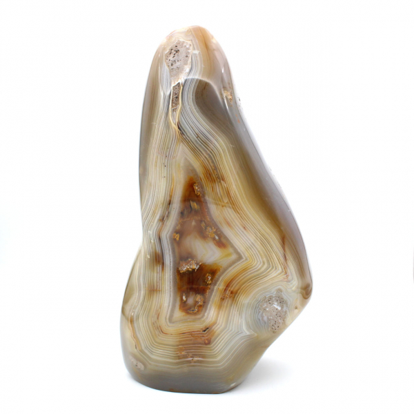 Cornalina natural pulida, gran adorno mineral de Madagascar.