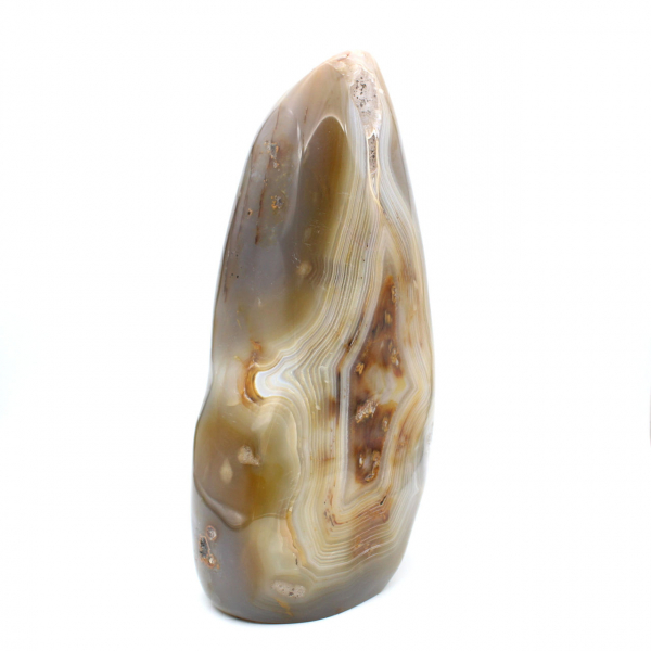 Cornalina natural pulida, gran adorno mineral de Madagascar.