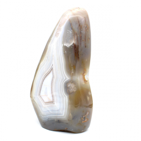 Cornalina natural pulida, gran adorno mineral de Madagascar.