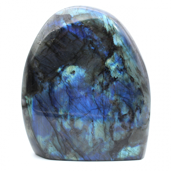 Labradorita pulida, piedra natural coleccionable, gran formato, Madagascar