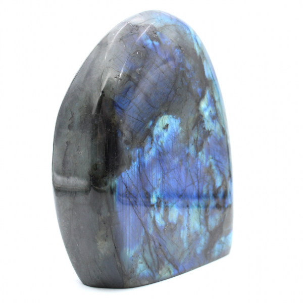 Labradorita pulida, piedra natural coleccionable, gran formato, Madagascar