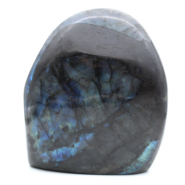 Labradorita pulida, piedra natural coleccionable, gran formato, Madagascar