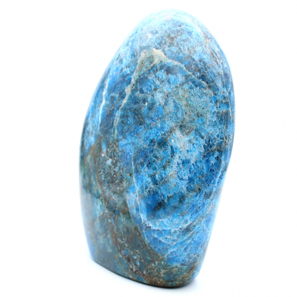 Gran apatita pulida, ejemplar decorativo, piedra natural de Madagascar.