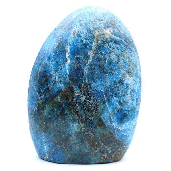 Gran apatita pulida, ejemplar decorativo, piedra natural de Madagascar.