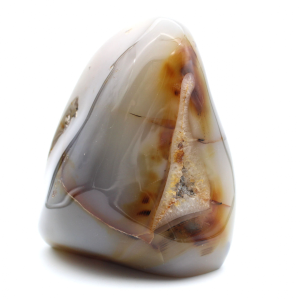 Cornalina pulida, gran adorno mineral de color rojo anaranjado, Madagascar