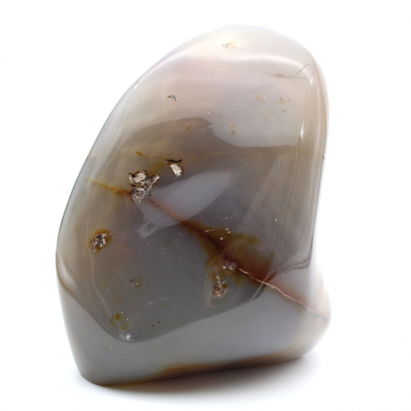 Cornalina pulida, gran adorno mineral de color rojo anaranjado, Madagascar