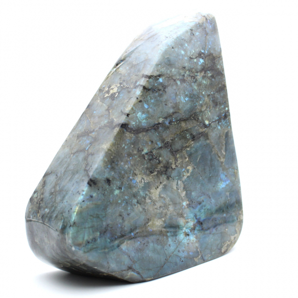 Ejemplar gigante de labradorita pulida, piedra decorativa única, Madagascar