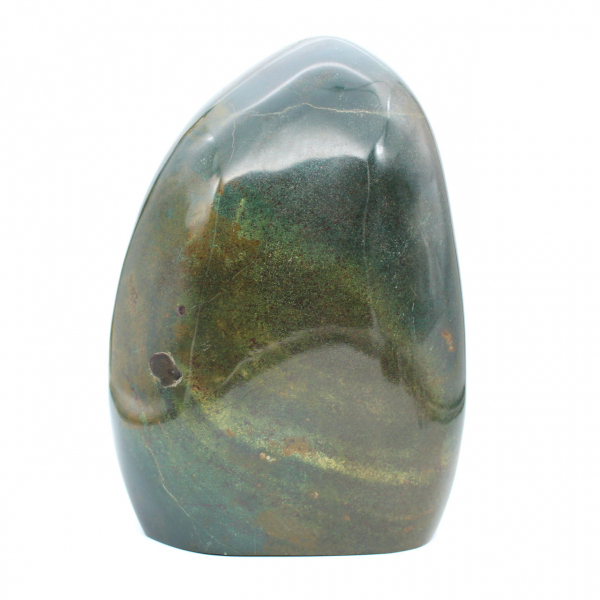 Ejemplar de jaspe verde pulido, piedra decorativa grande, Madagascar