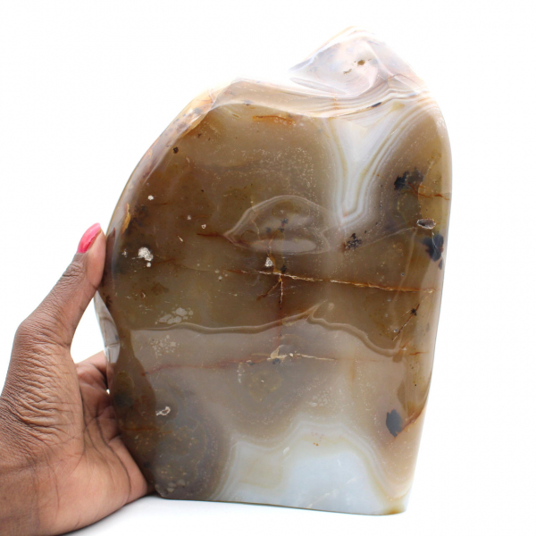 Piedra de cornalina pulida de Madagascar, decoración mineral XXL