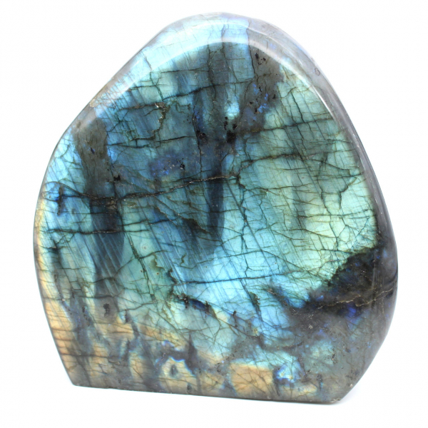 Labradorita pulida, gran adorno mineral, pieza de colección, Madagascar