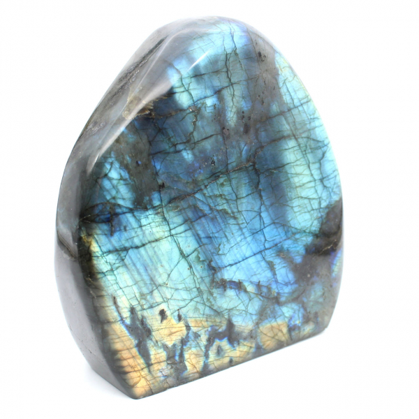 Labradorita pulida, gran adorno mineral, pieza de colección, Madagascar
